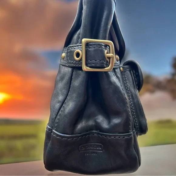 Vintage Coach Legacy 65th Anniversary Edition “Leigh”Black Vachetta Leather Bag - Picture 3 of 6